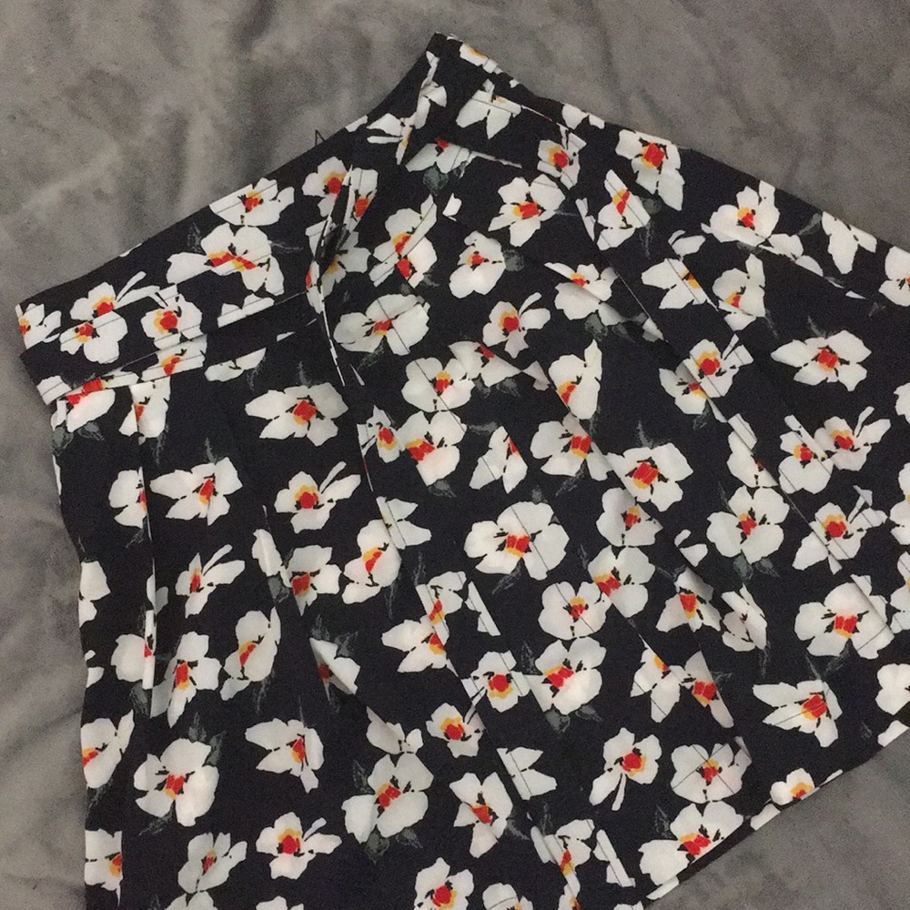 Floral, Zip Up Skirt